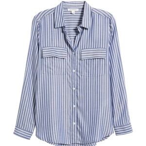 Beachlunchlounge Blue Striped Blouse